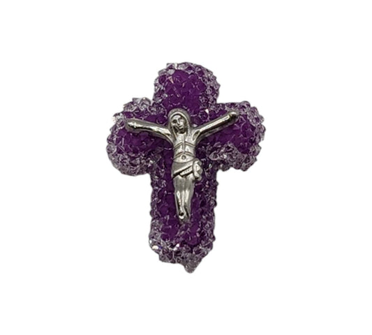 Purple Sugar Crucifix Beads