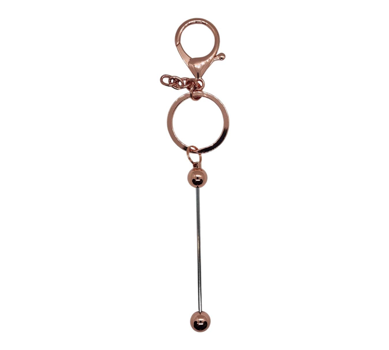 Rose Gold Beadable Keyrings