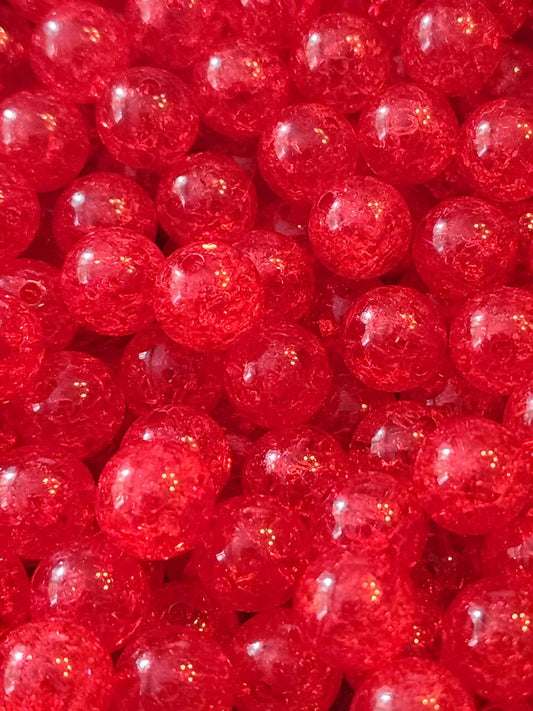 Red Crackle *12mm* (Bubblegum Beads)