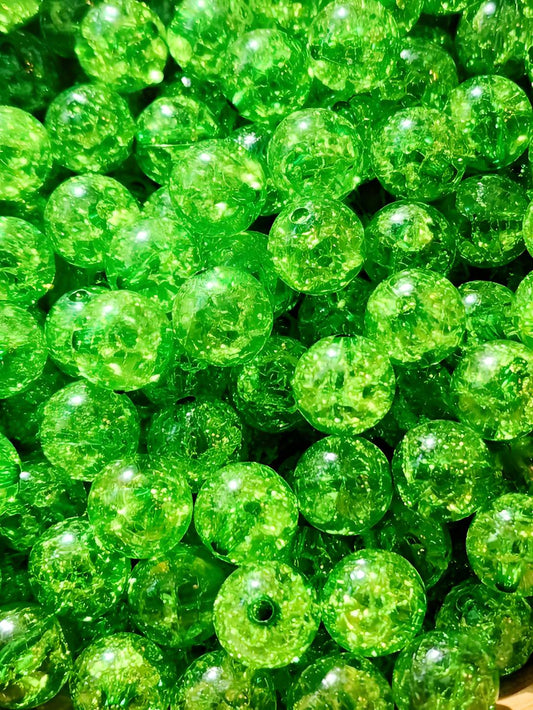 Green Crackle *12mm* (Bubblegum Beads)
