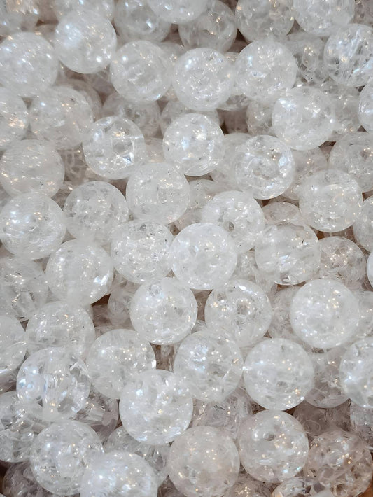 White Crackle *12mm* (Bubblegum Beads)