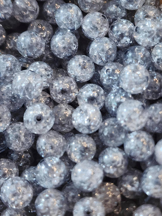 Black Crackle *12mm* (Bubblegum Beads)