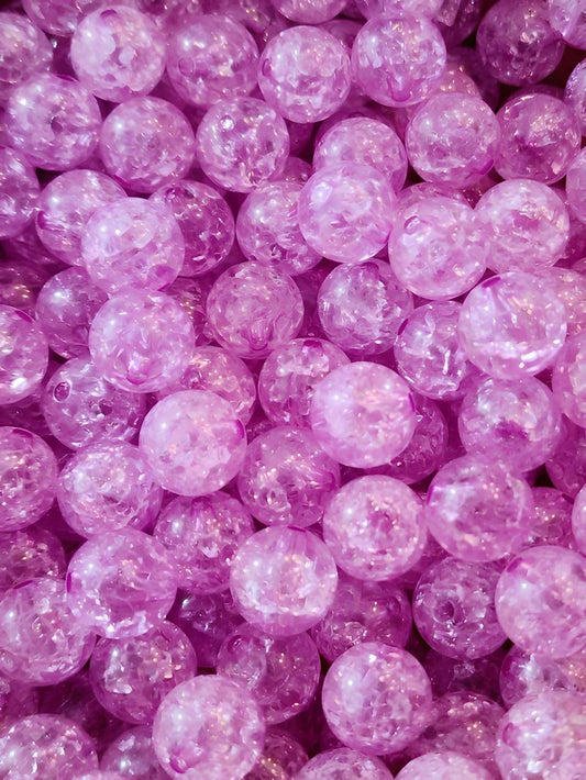 Lavender Crackle *12mm* (Bubblegum Beads)
