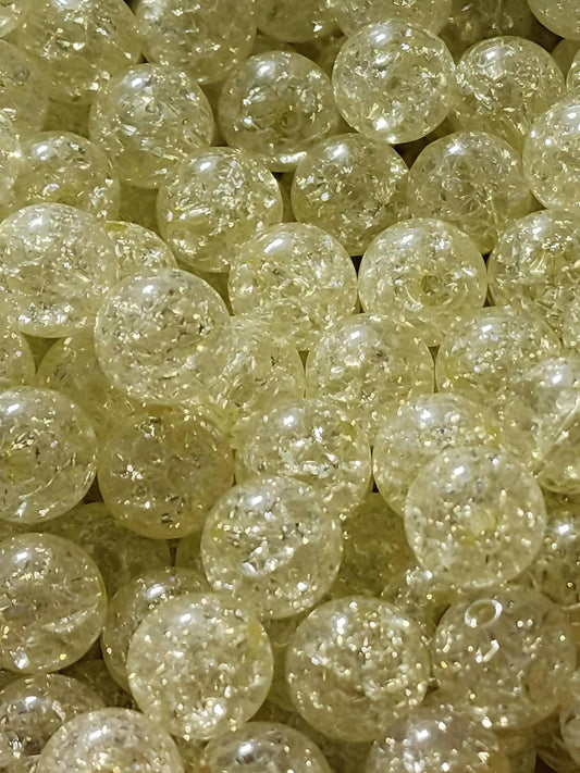 Yellow Crackle *12mm* (Bubblegum Beads)