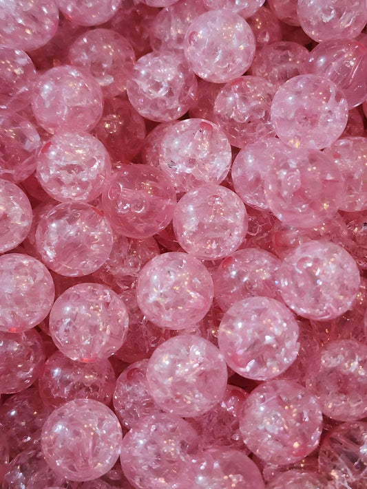 Light Pink Crackle *12mm* (Bubblegum Beads)