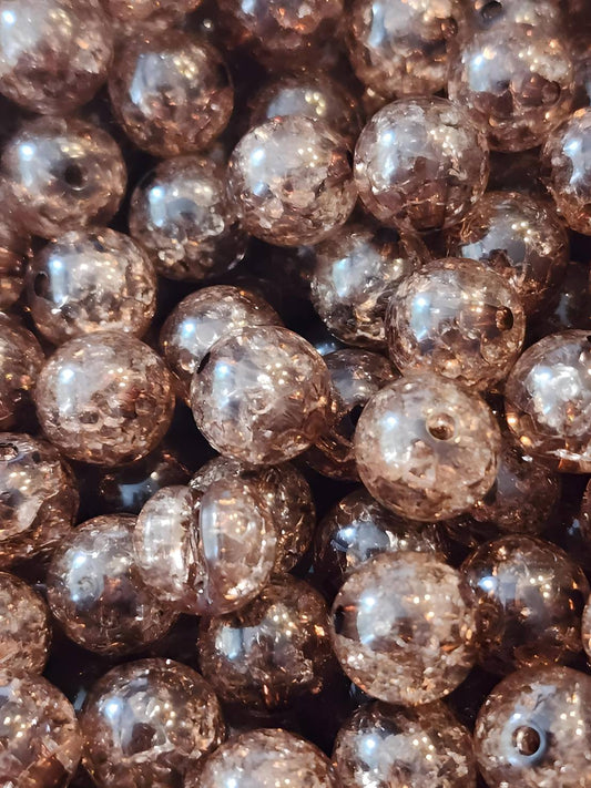 Brown Crackle *12mm* (Bubblegum Beads)
