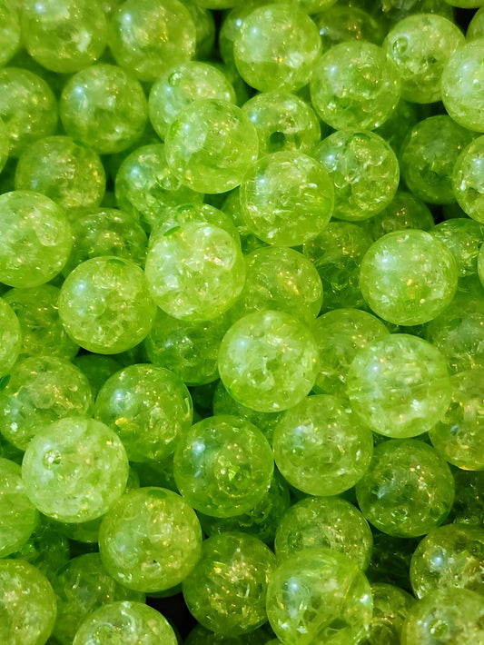 Light Green Crackle *12mm* (Bubblegum Beads)