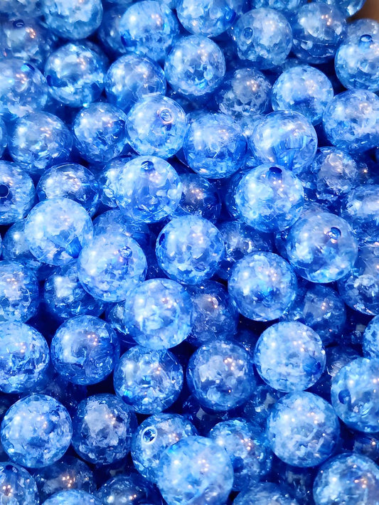 Blue Crackle *12mm* (Bubblegum Beads)