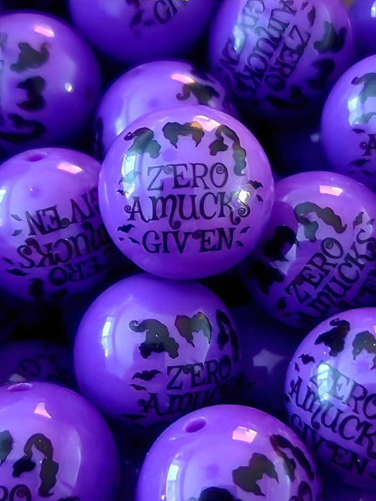 Purple Zero Amucks (Custom Bubblegum Beads)