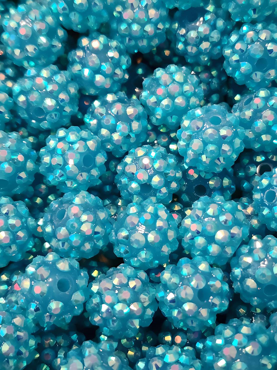 Aqua 14mm **Rhinestone** (Bubblegum Beads)