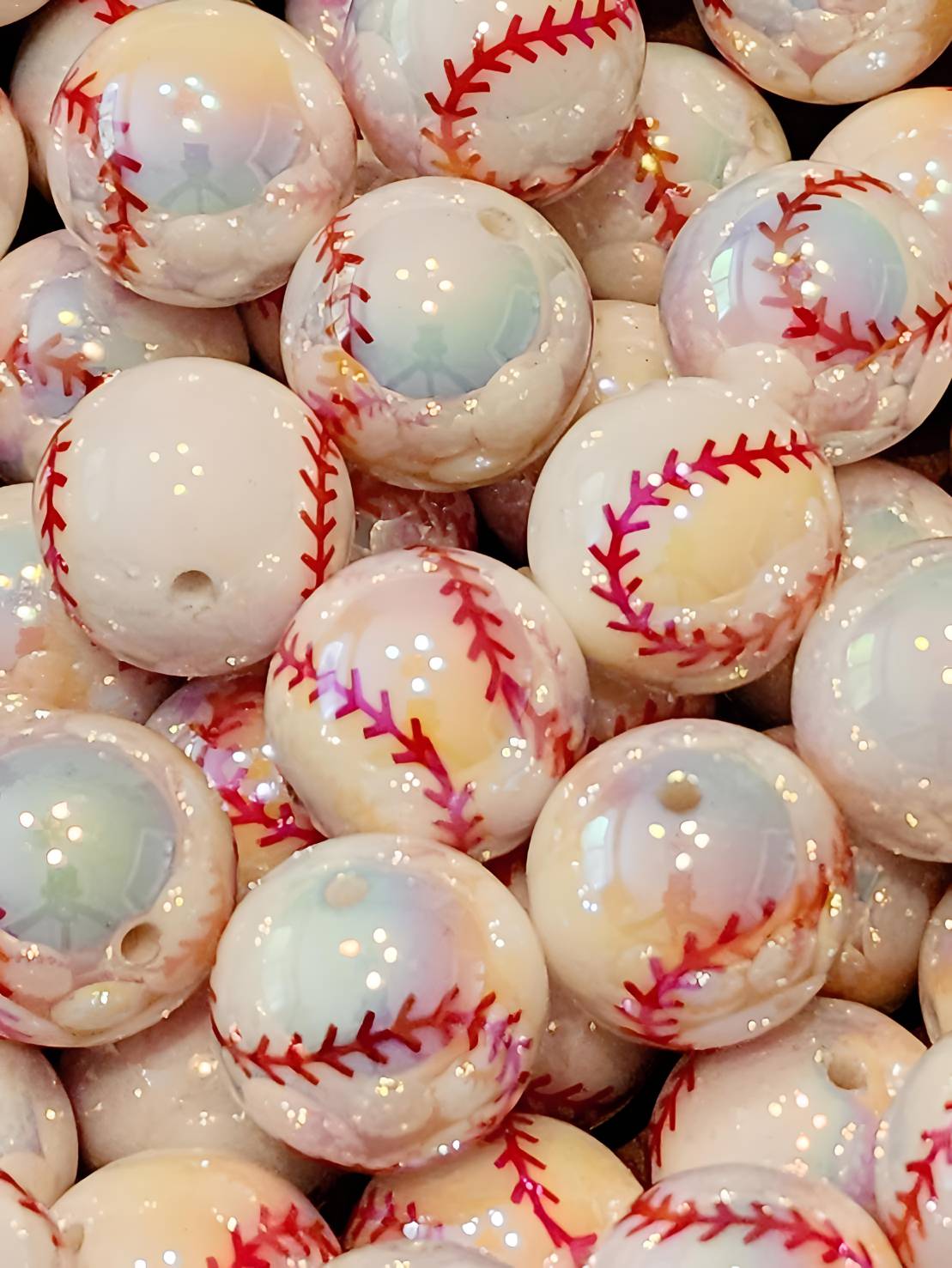 **Pearl** Baseball (Bubblegum Beads)