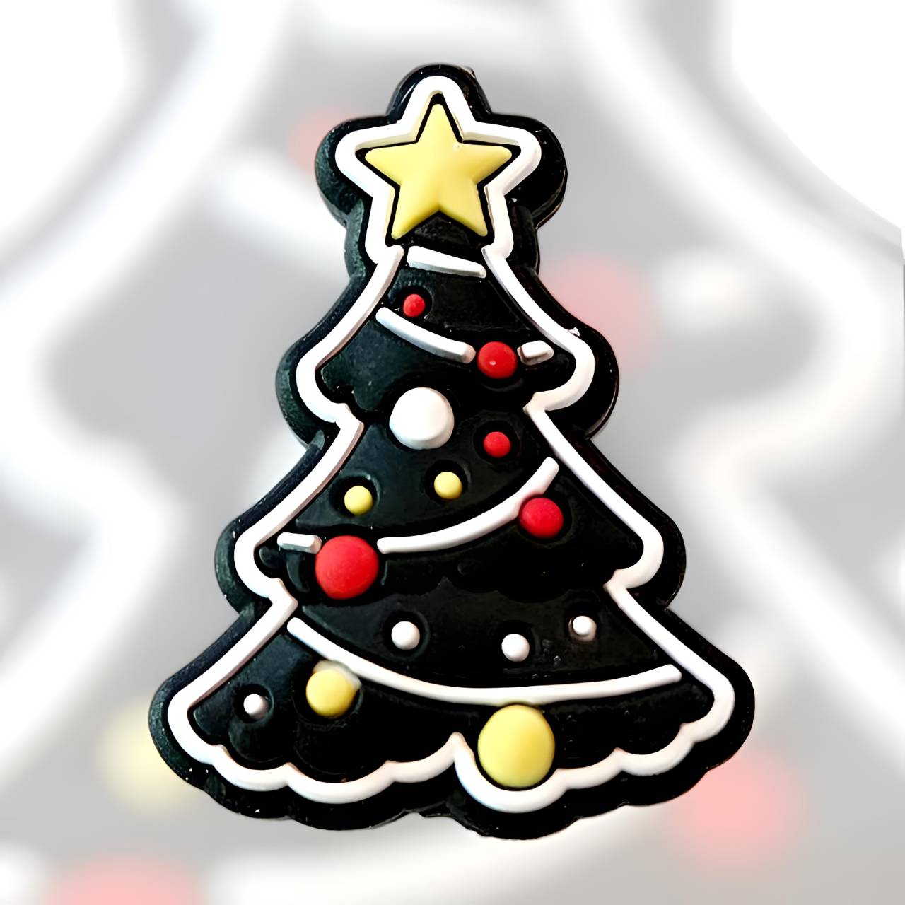 Black Christmas Tree Silicone Focal