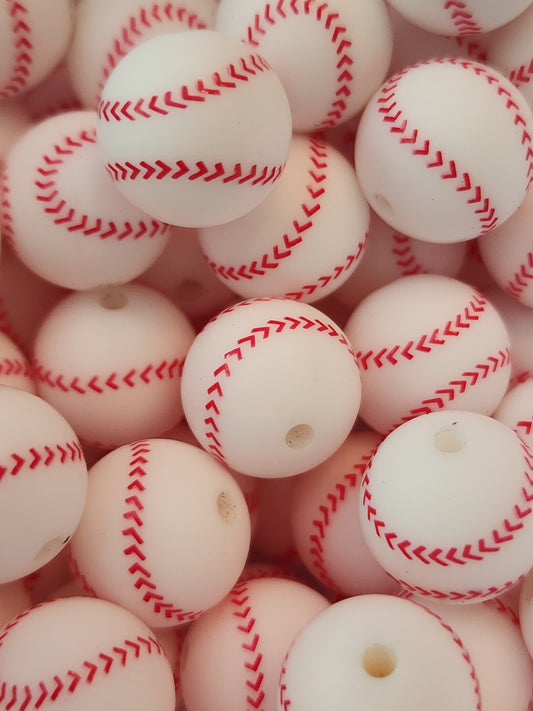 15MM Baseball (Printed Silicone Bead)