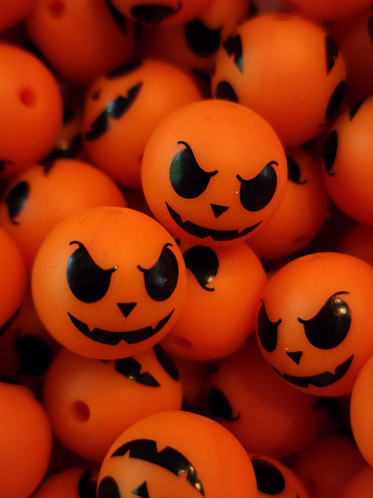 15MM Orange Pumpkin Silicone Beads