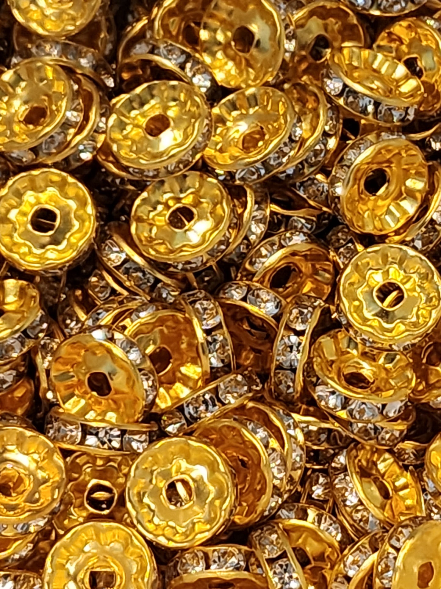 10mm Gold Rhinestone (Spacers)