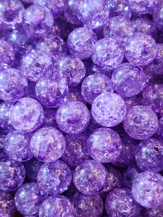 Purple Crackle *12mm* (Bubblegum Beads)