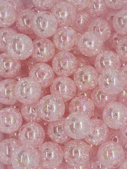 Light Pink Crackle 20mm (Bubblegum Beads) BG-25