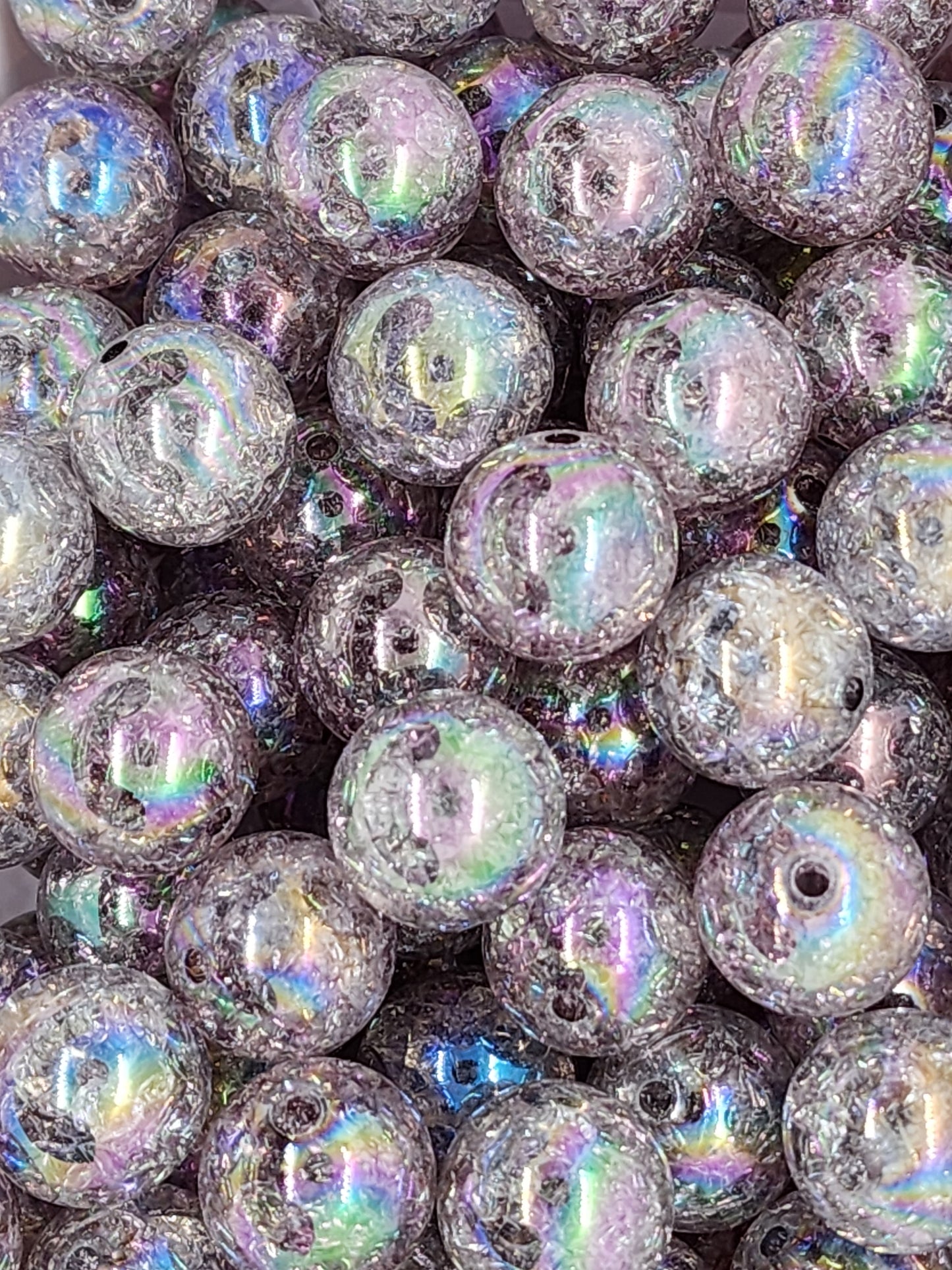 Gray Crackle 20mm (Bubblegum Beads)