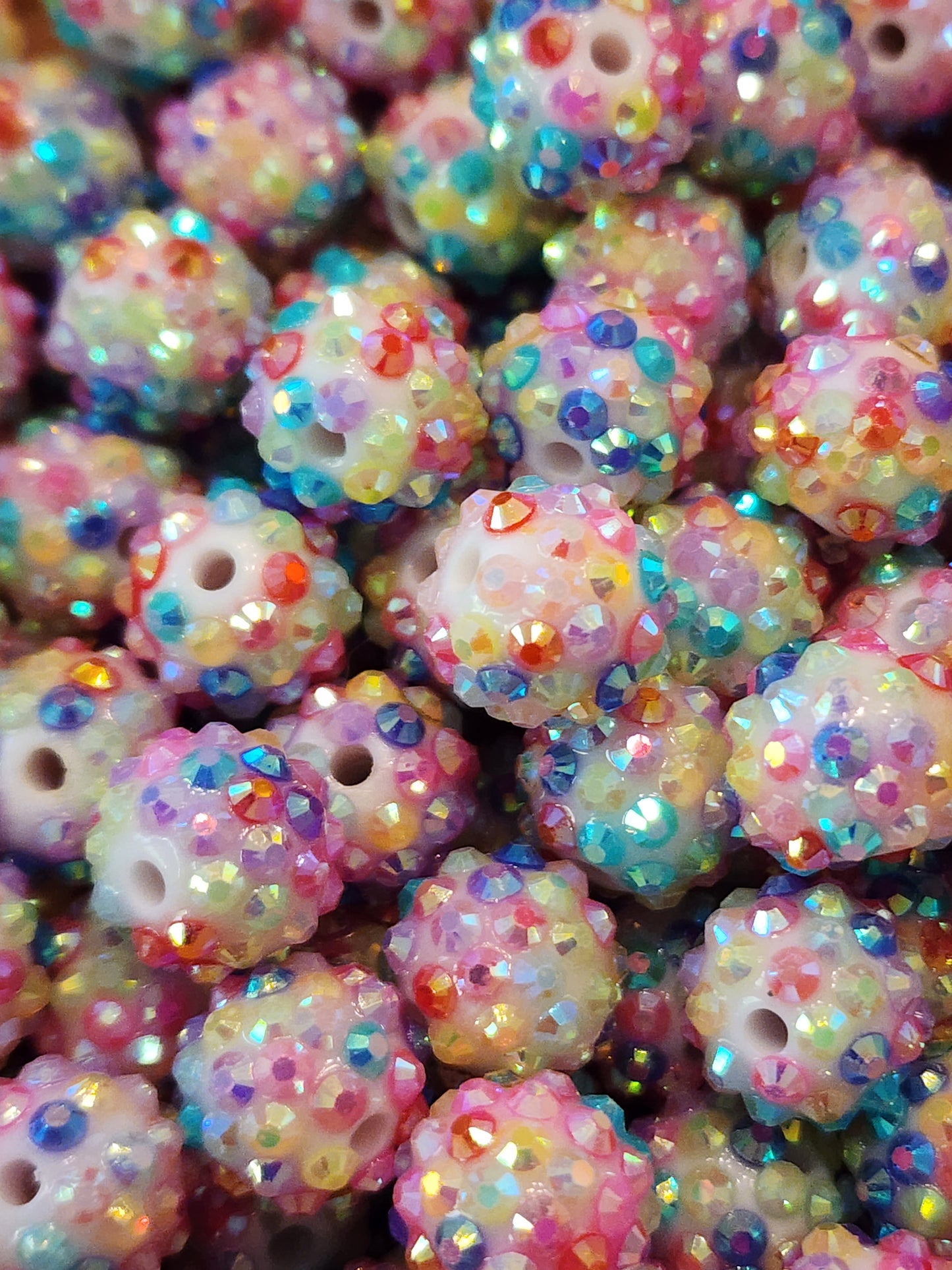 Multicolor 14mm **Rhinestone** (Bubblegum Beads)