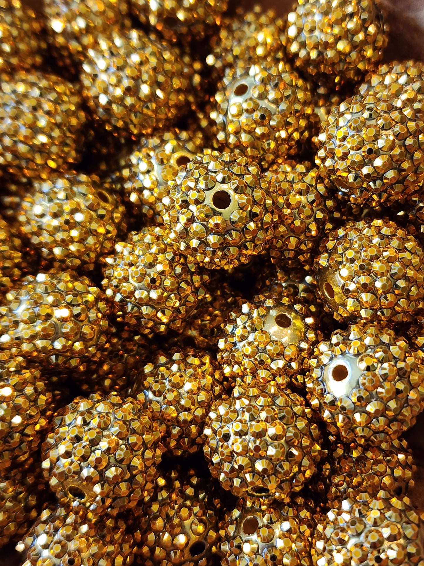 Gold 20mm *Rhinestone* (Bubblegum Beads)
