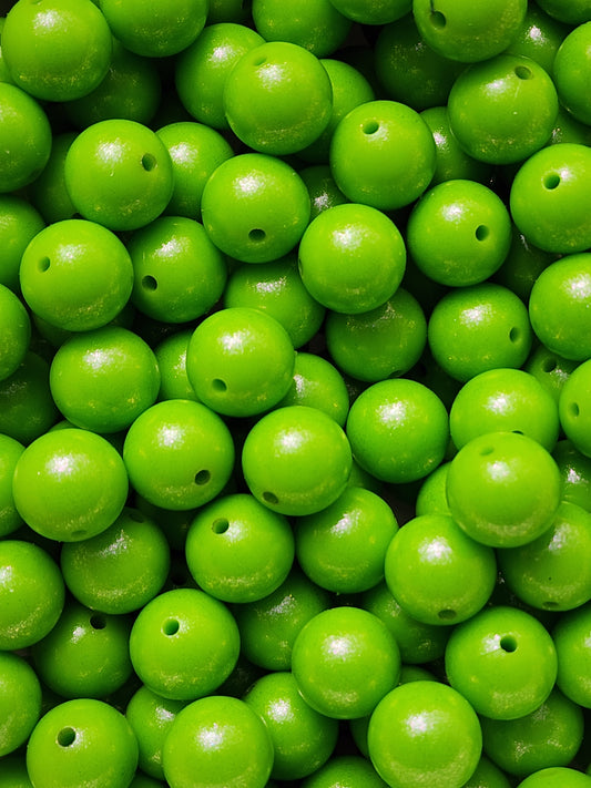 Fluorescent Green Opal 15mm Silicone Beads