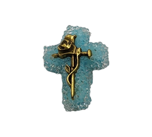 Blue Sugar Cross Beads