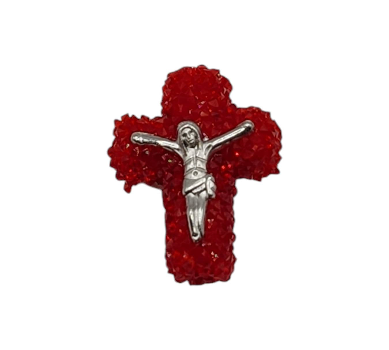 Red Sugar Crucifix Beads