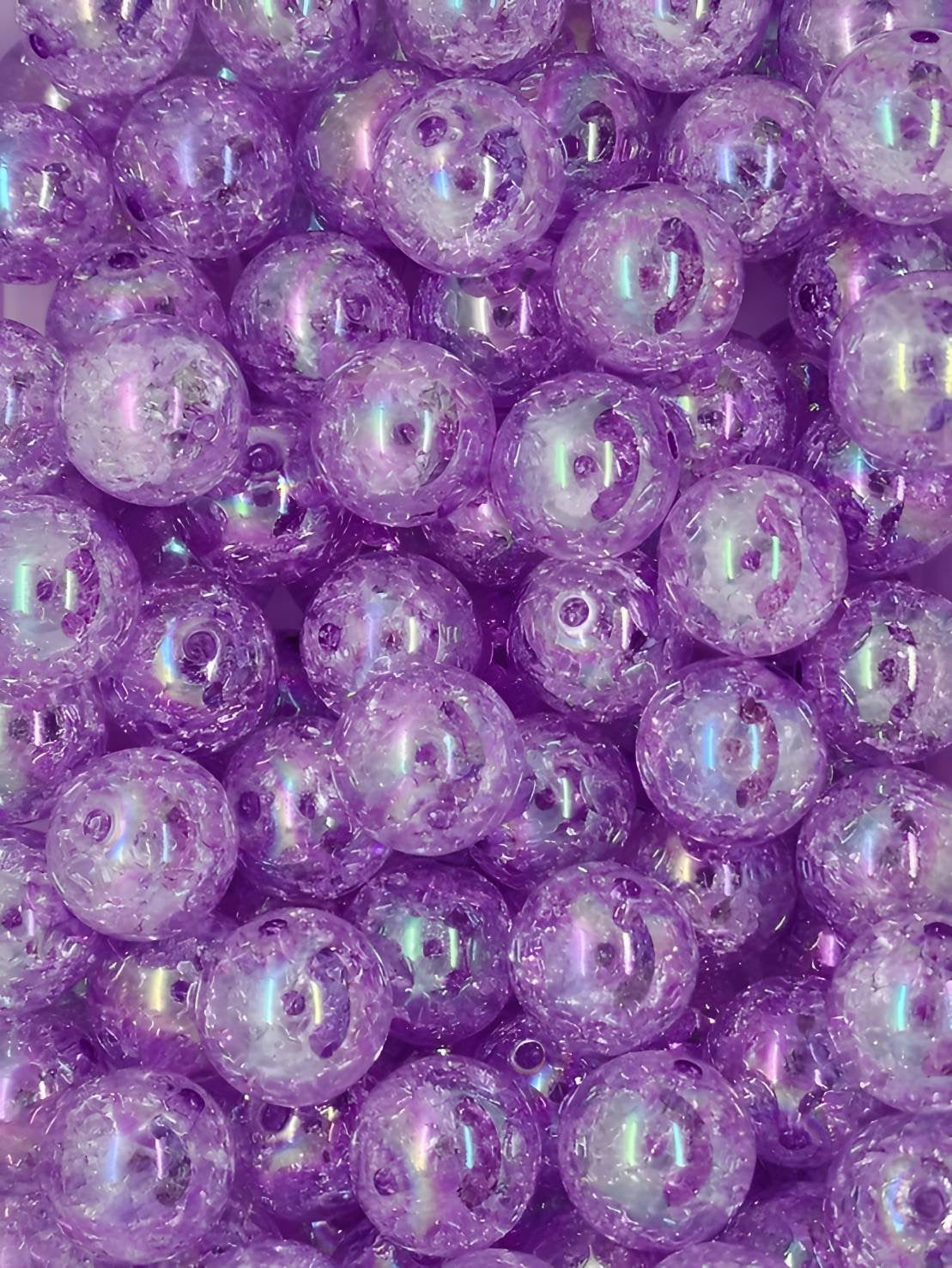 Purple Crackle 20MM (Bubblegum Beads)