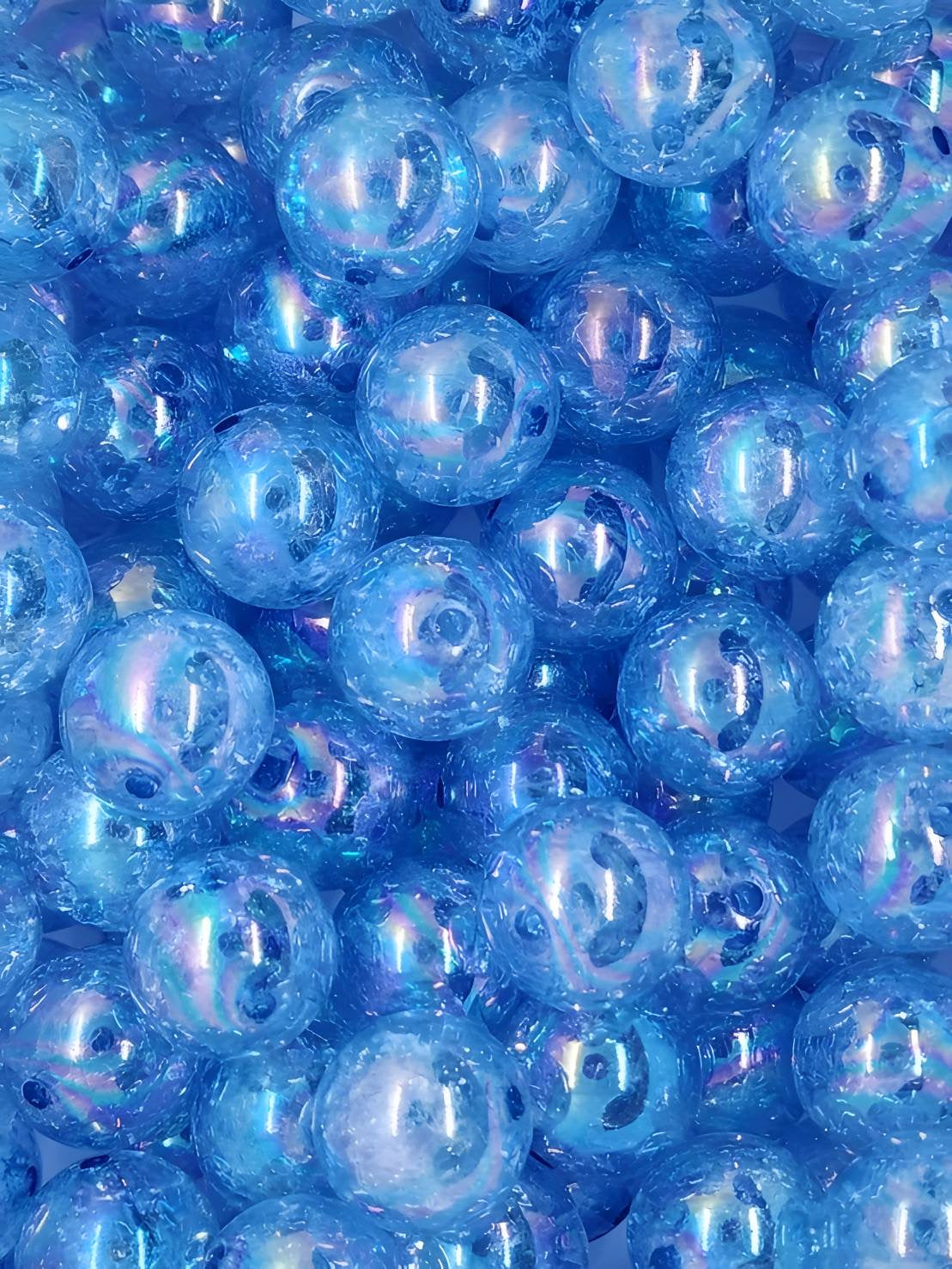 Blue Crackle 20mm (Bubblegum Beads)