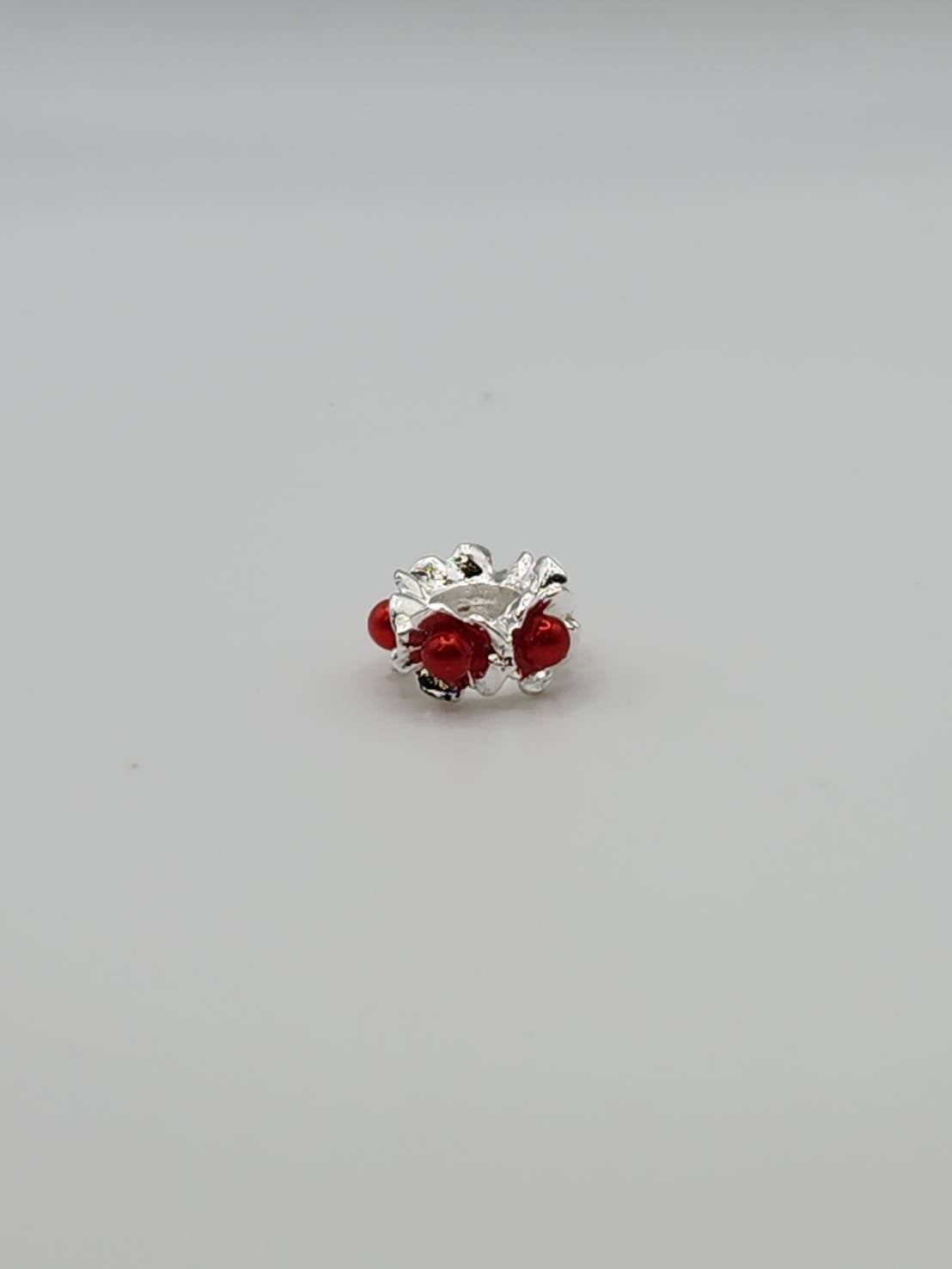 Red Pearl Large Hole (Rhinestone Spacers)