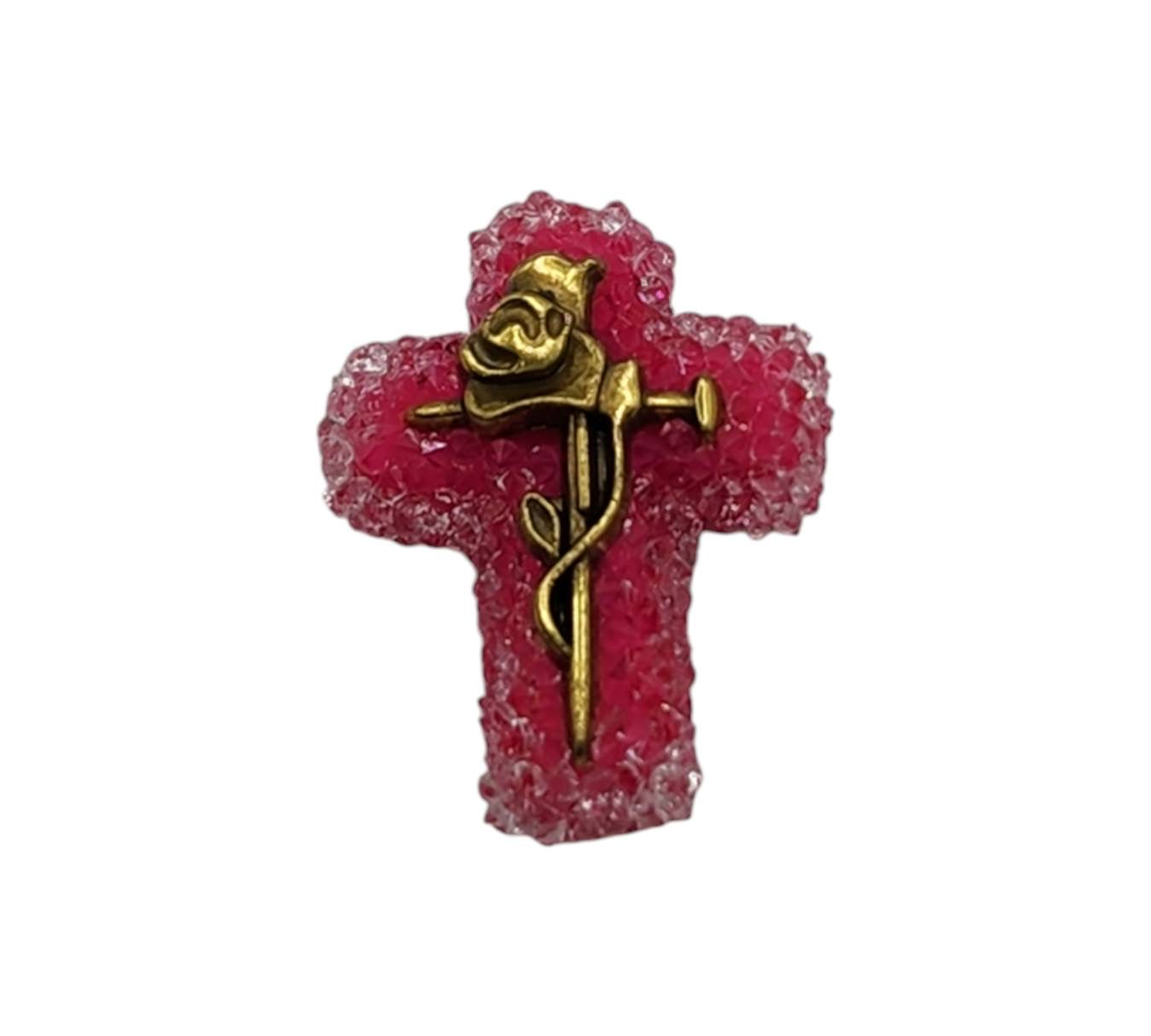 Dark Pink Sugar Cross Beads