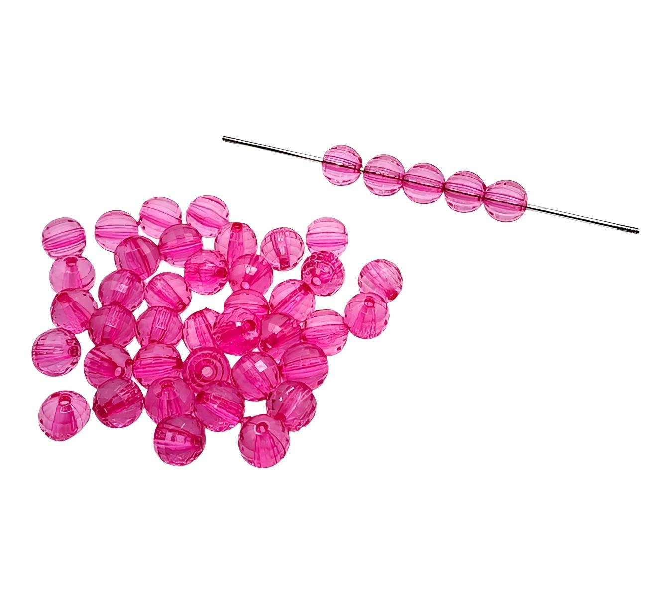 12mm Hot Pink Acrylic Disco Beads