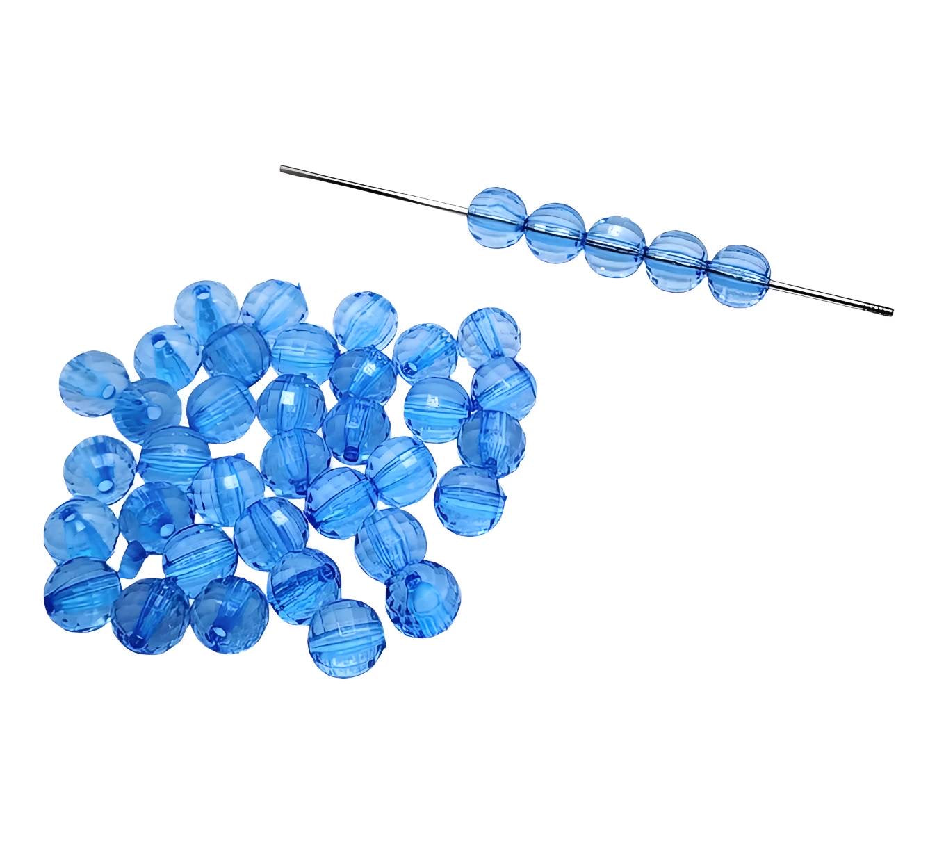 12mm Blue Acrylic Disco Beads