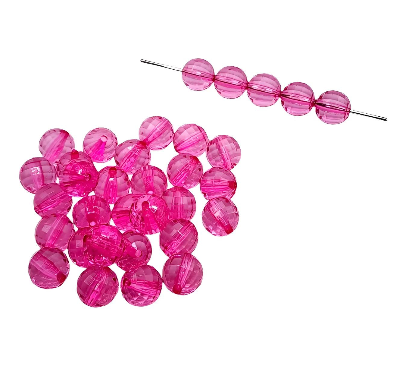 16mm Hot Pink Acrylic Disco Beads