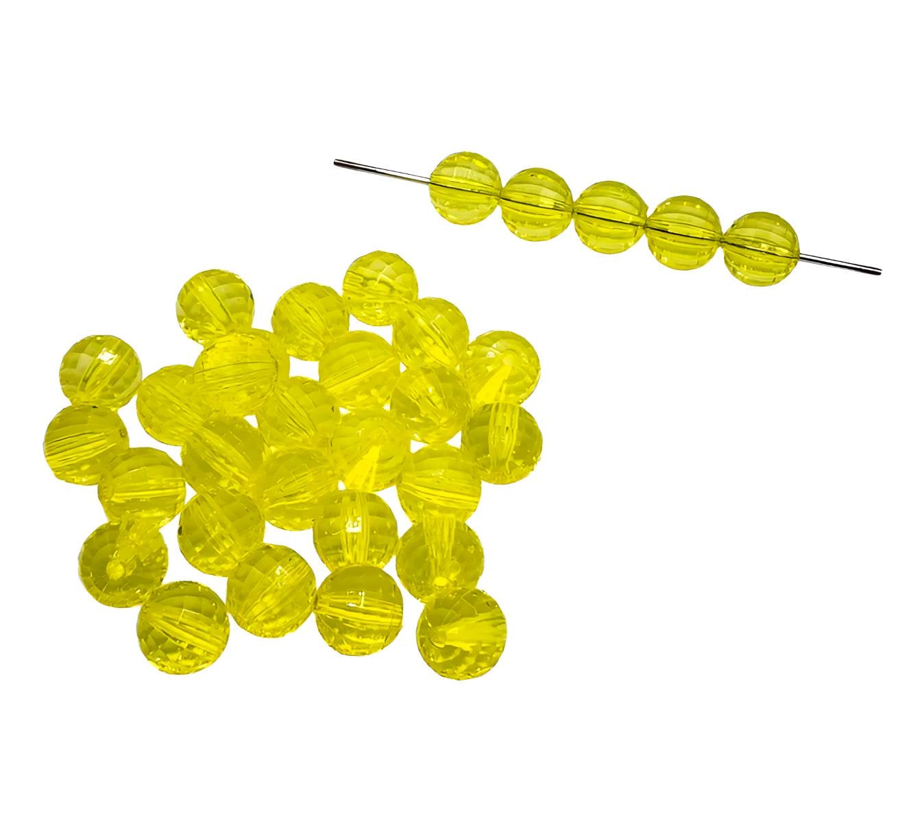 16mm Yellow Acrylic Disco Beads