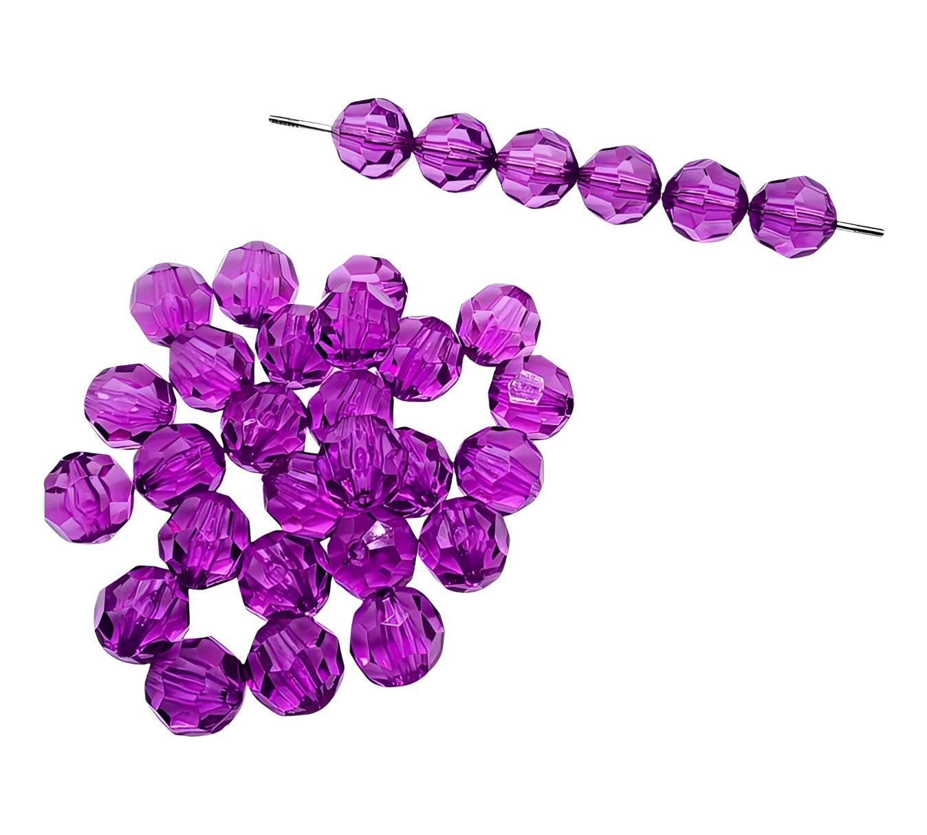 16mm Purple Faceted Beads