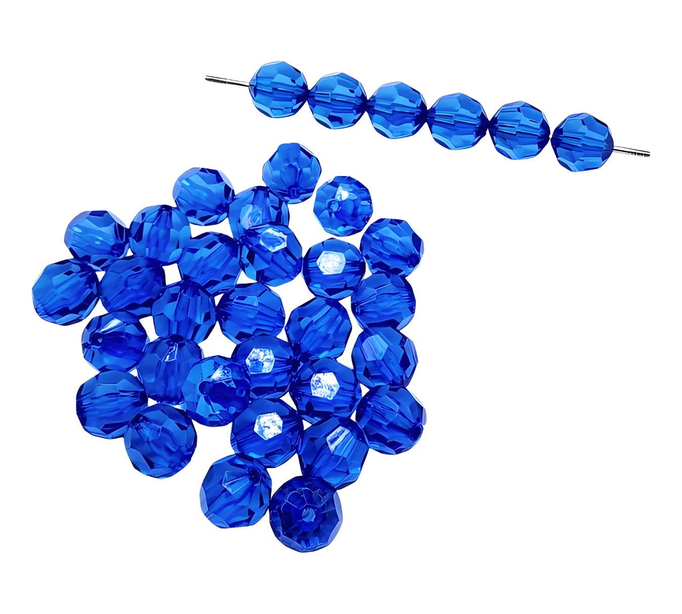 16mm Navy Faceted Beads