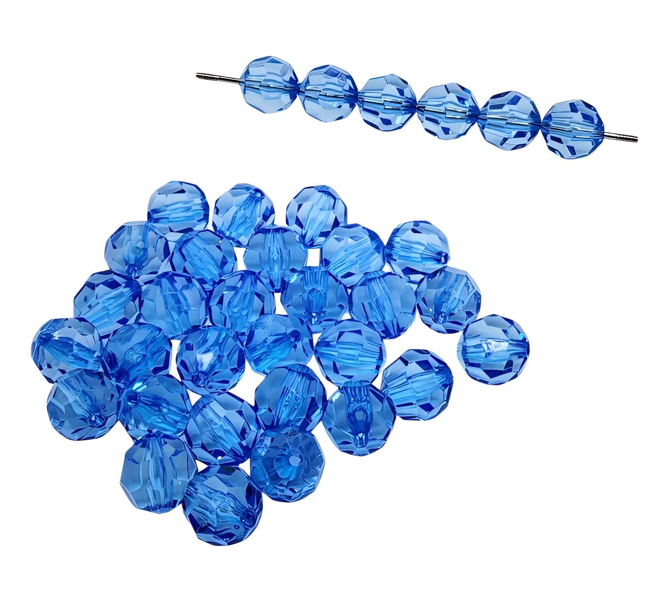 16mm Blue Faceted Beads