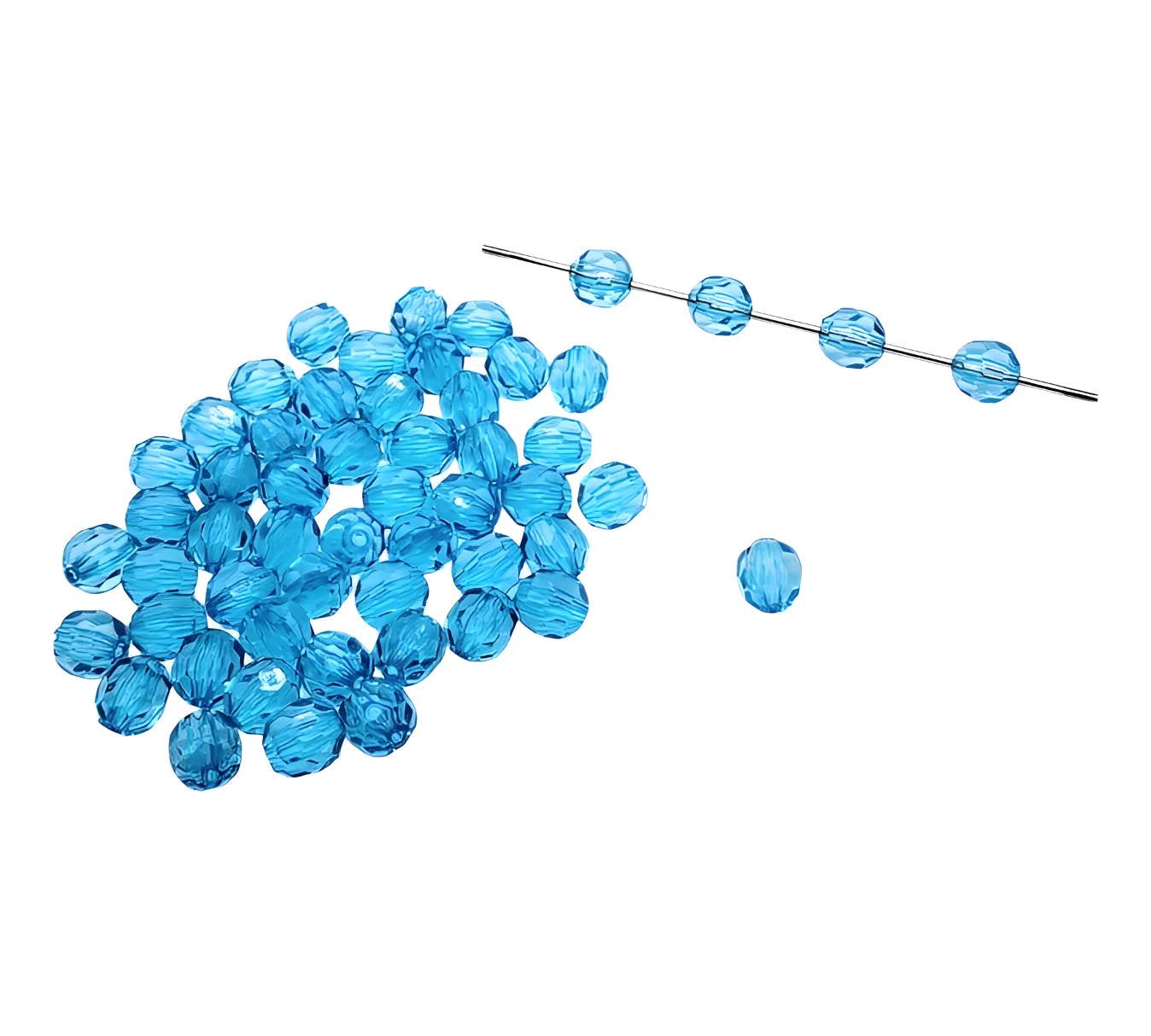 12mm Aqua Faceted Beads