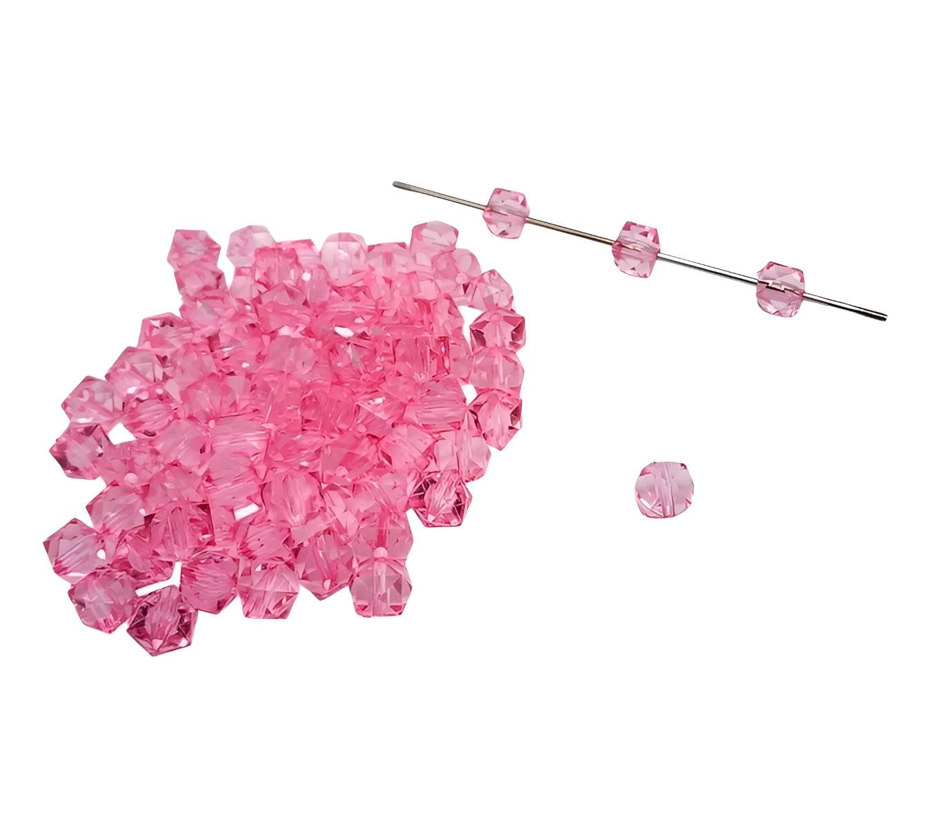 12mm Light Pink Acrylic Ice Cube Beads