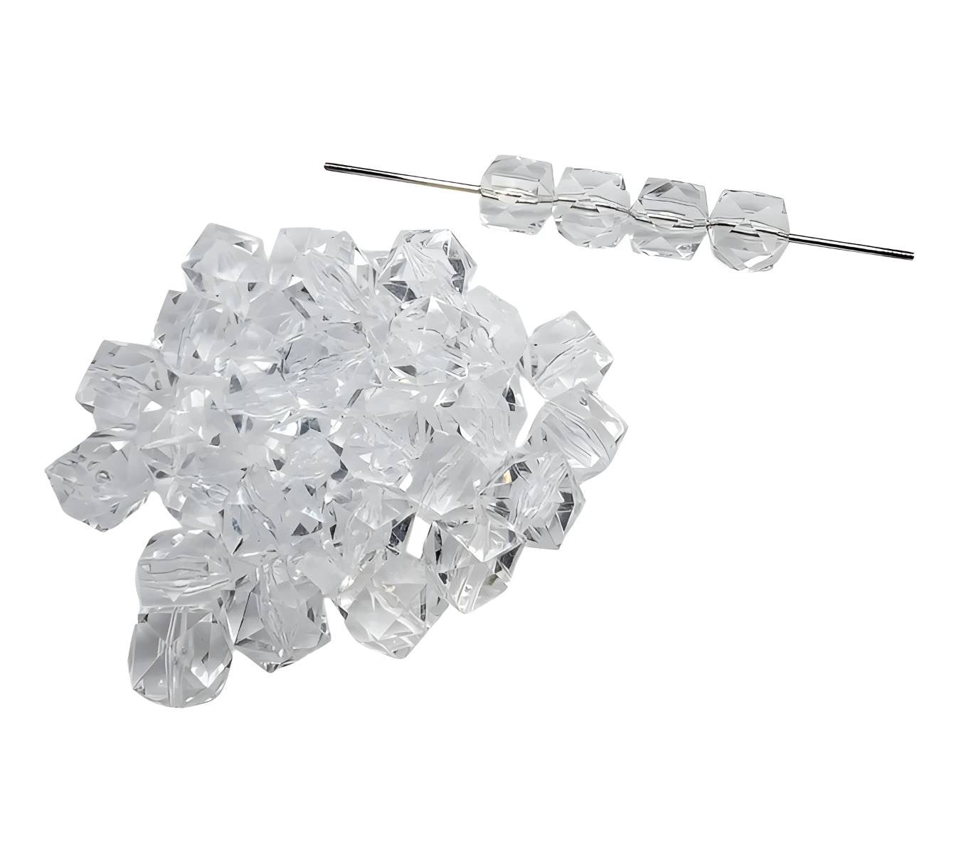 16mm Clear Acrylic Ice Cube Beads