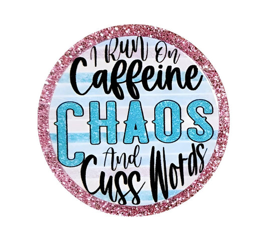 Caffeine Chaos & Cuss Words Flatback Acrylics