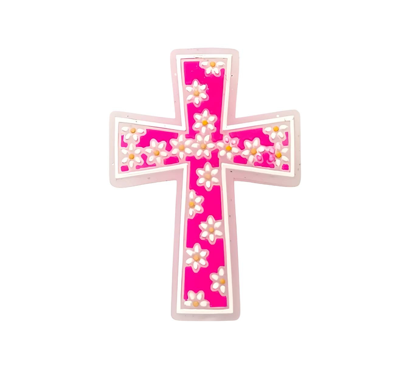 Pink Cross Focal Beads