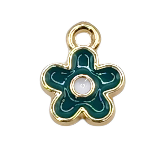 Emerald Flower Charm