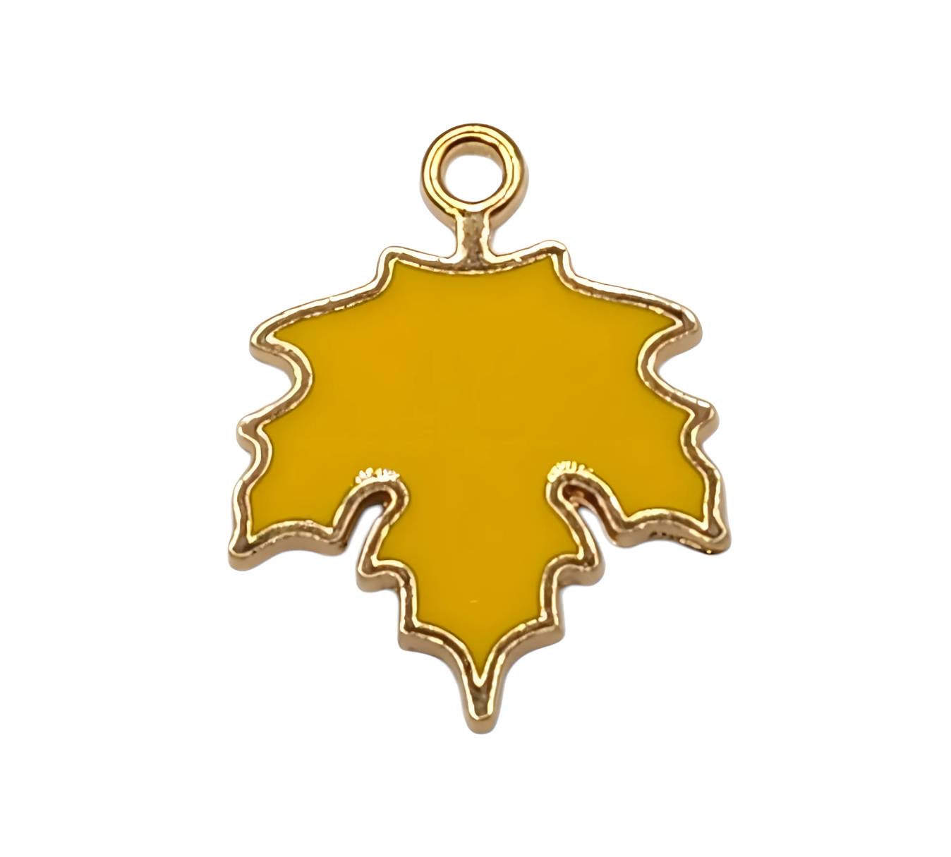 Golden Maple Leaf Charm