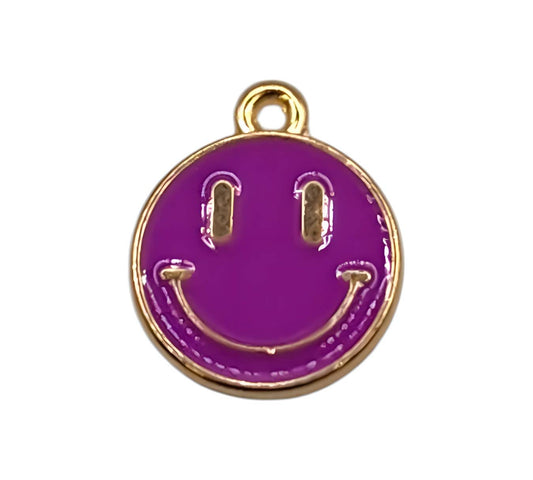 Purple Smile Face  Charm