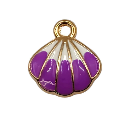 Purple Scallop Shell Charm