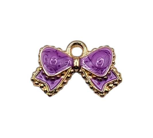 Purple Bow Charm