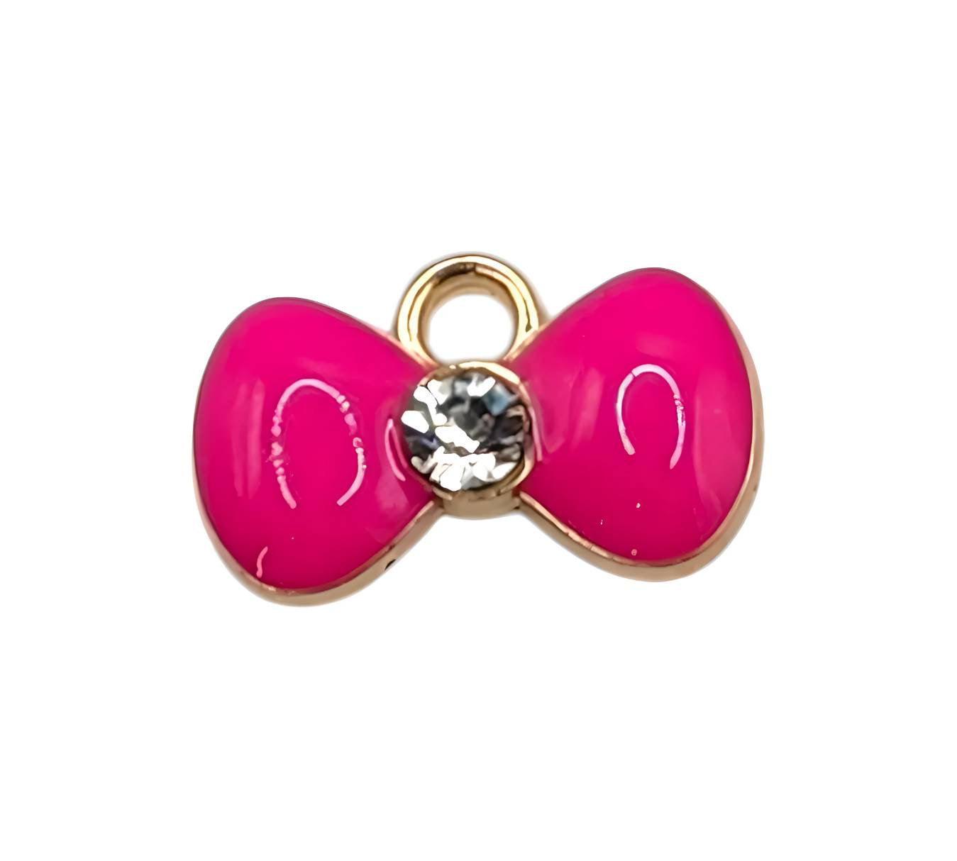 Dark Pink Bow Charm