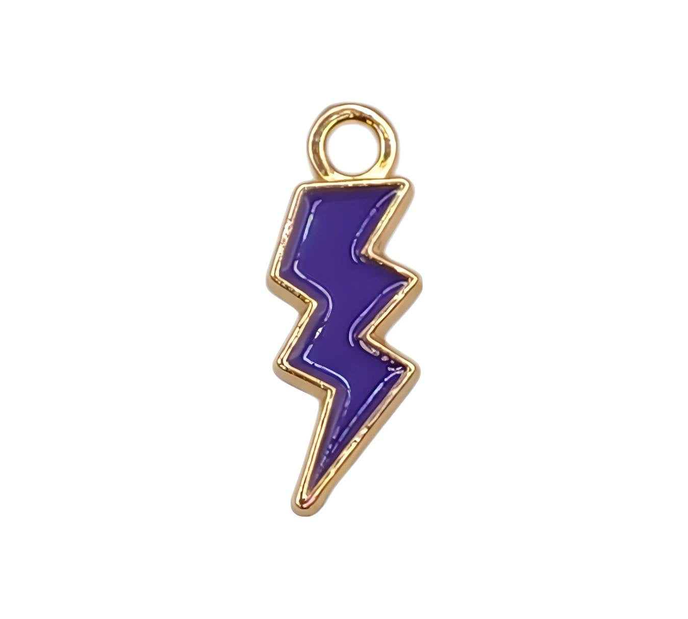 Purple Lightning Bolt Charm